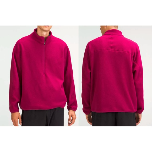 NEW Lululemon Men's Oversized-Fit Fleece Half Zip Sweatshirt Pomegranate Size XL - Picture 1 of 1